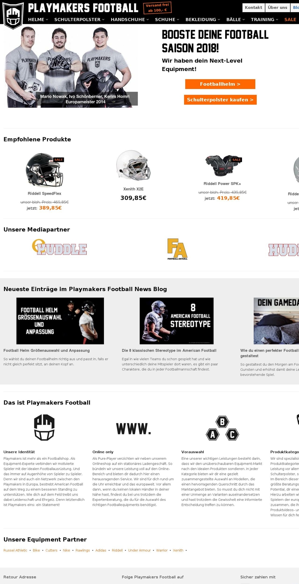 playmakers.football shopify website screenshot