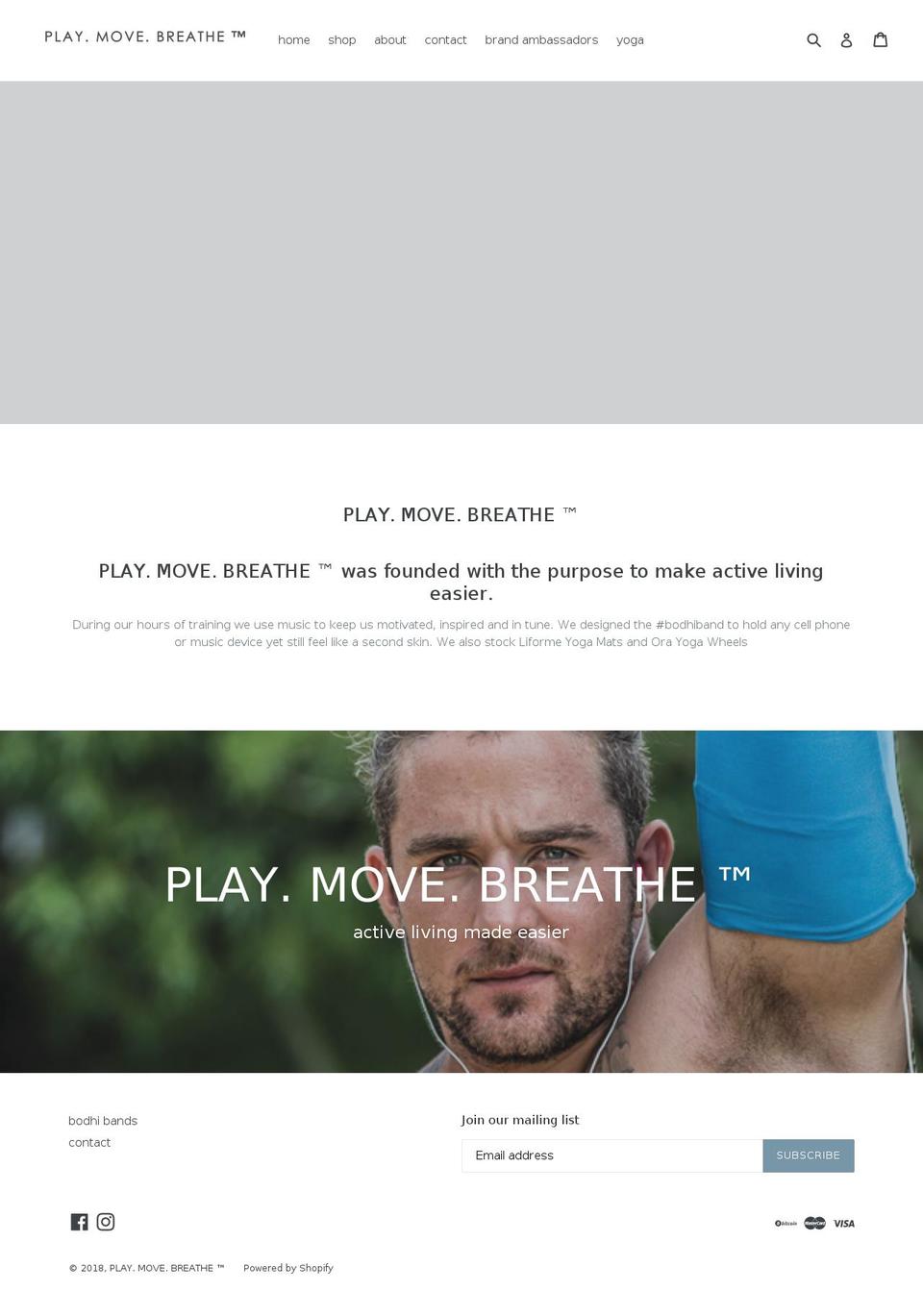 playmovebreathe.com — Shopify storefront screenshot