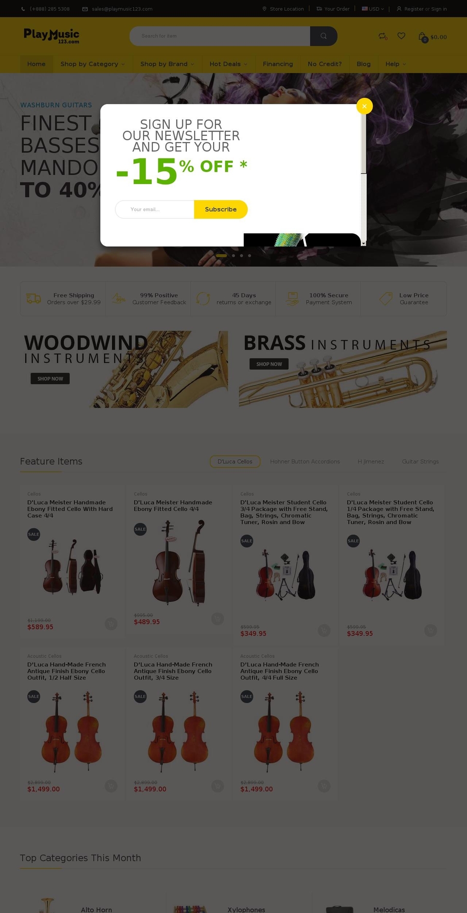 PlayMusic123.com Full Color (Bread) Shopify theme site example playmusic123.com