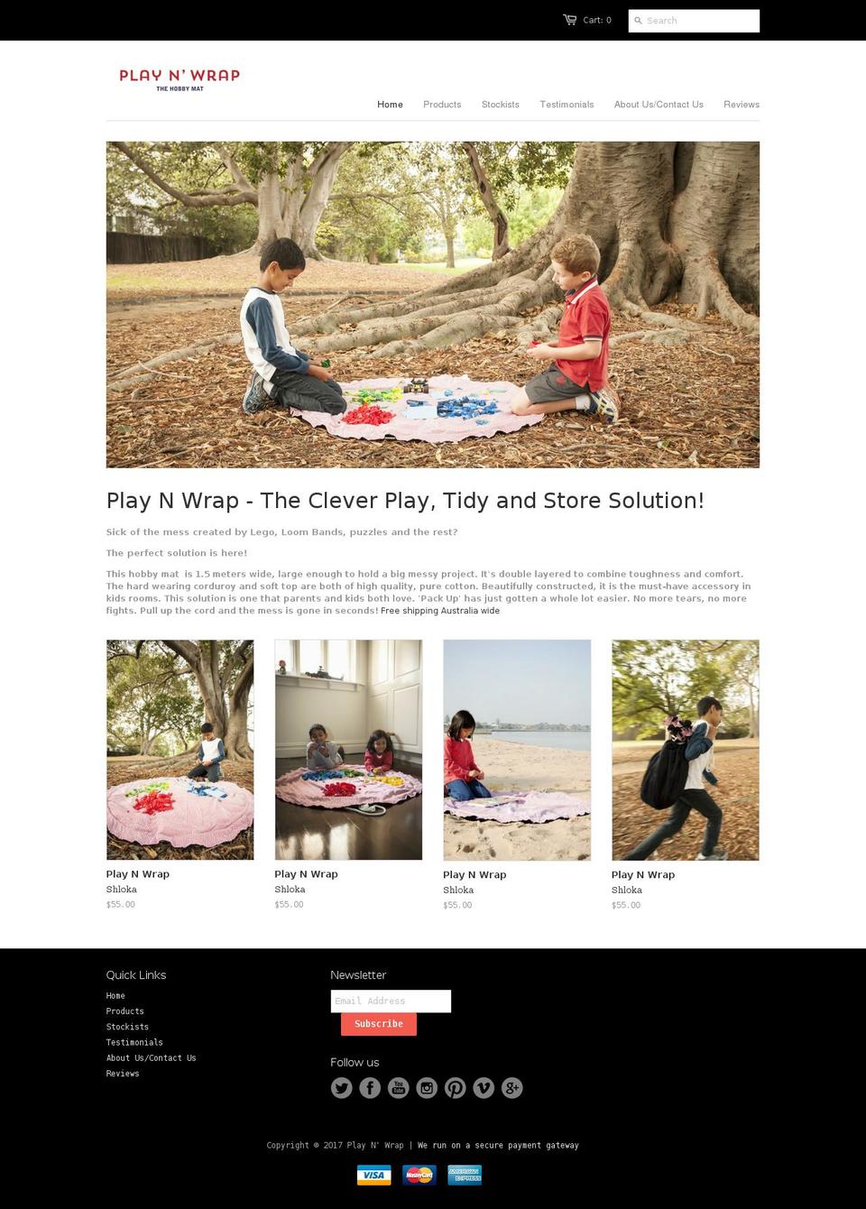 playnwrap.com shopify website screenshot