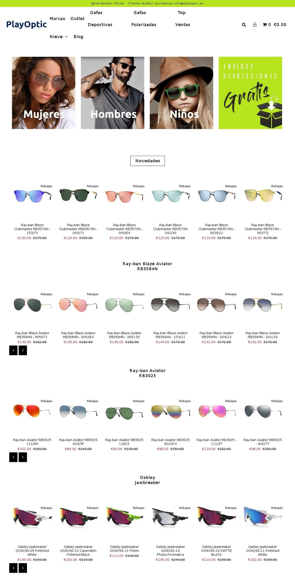 playoptic.es shopify website screenshot