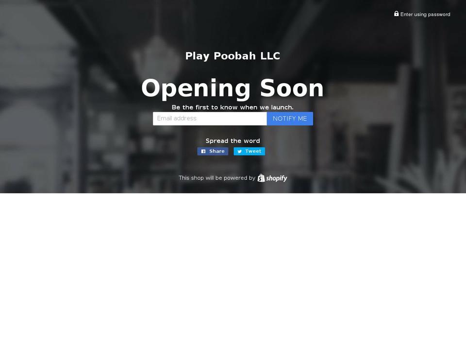 playpoobah.com shopify website screenshot