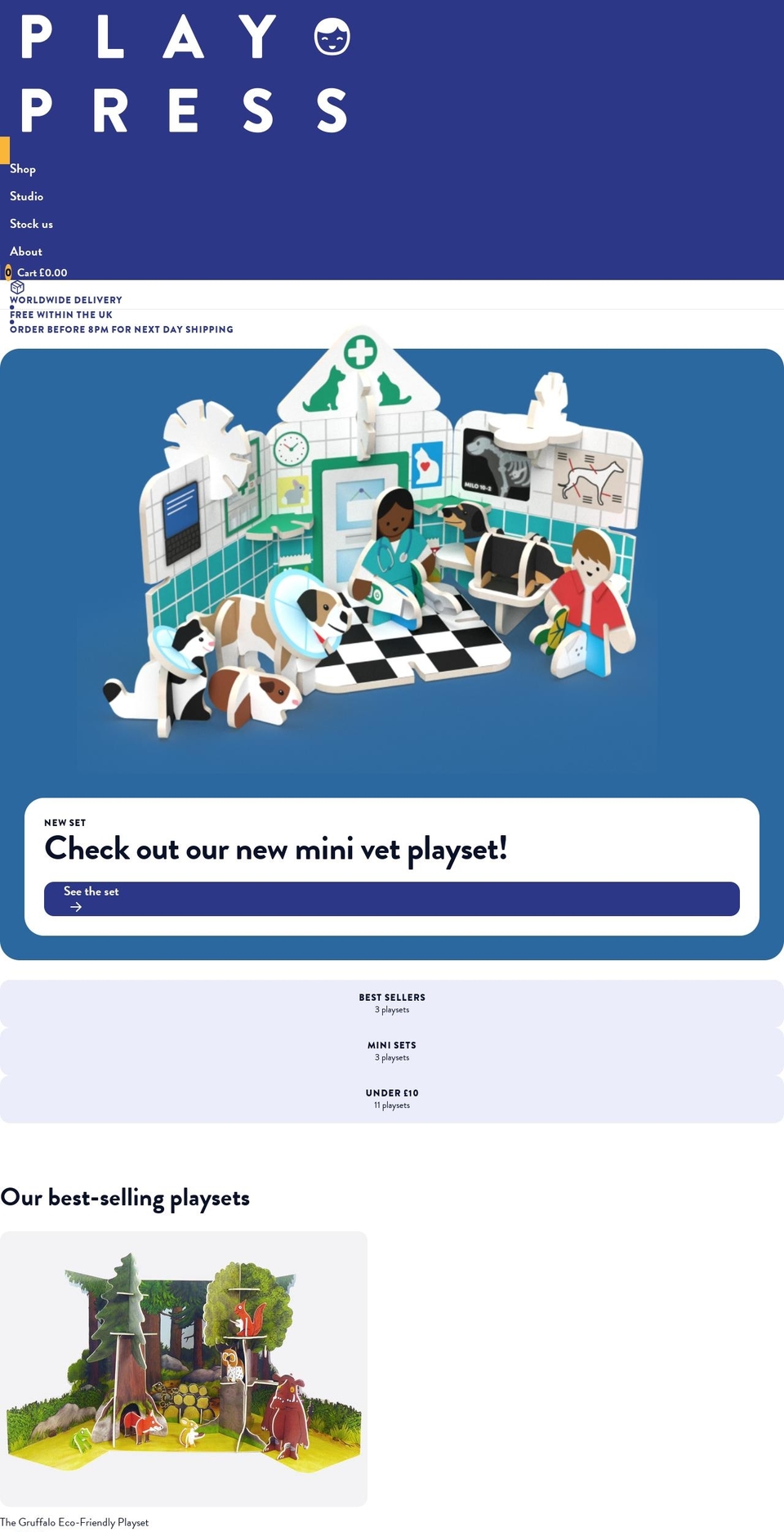 playpresstoys.com shopify website screenshot