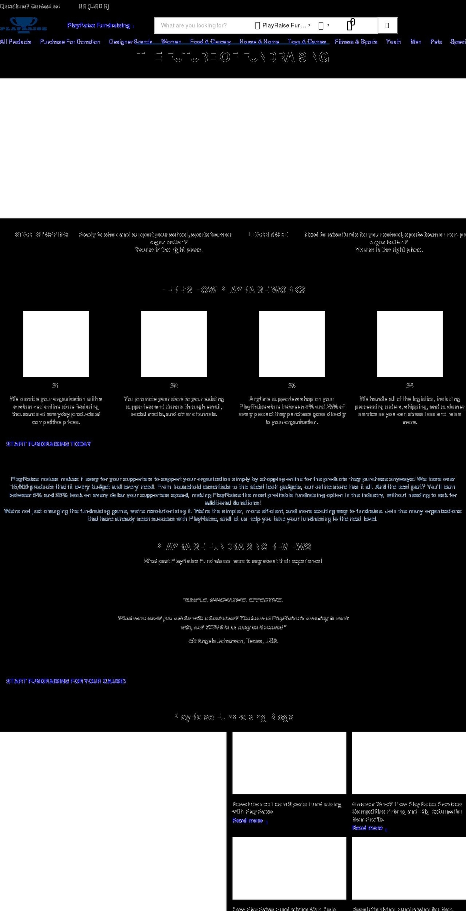 playraise.com shopify website screenshot