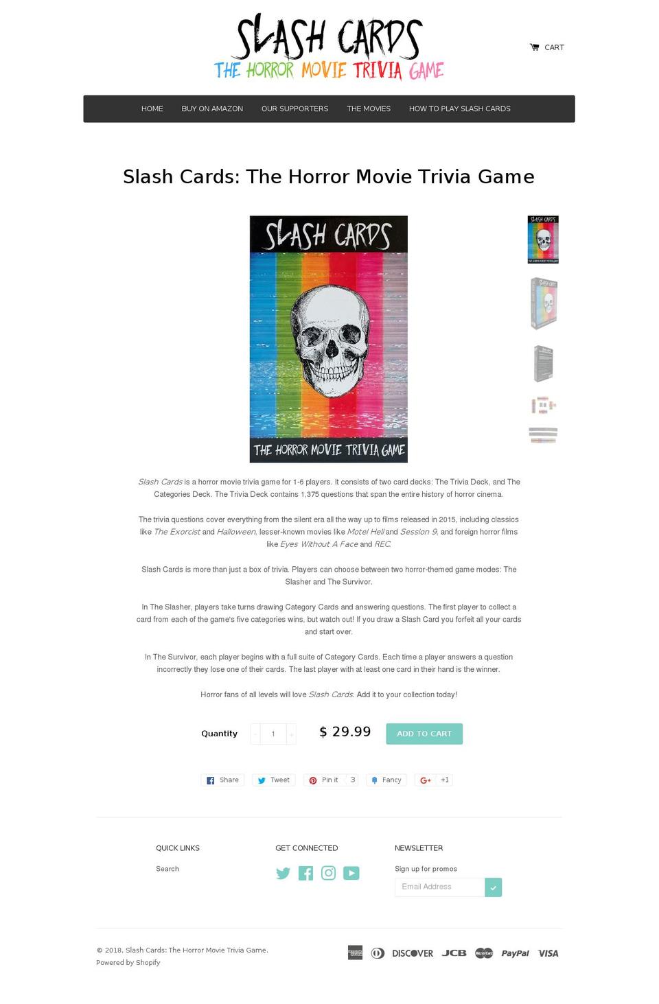 playslashcards.com shopify website screenshot