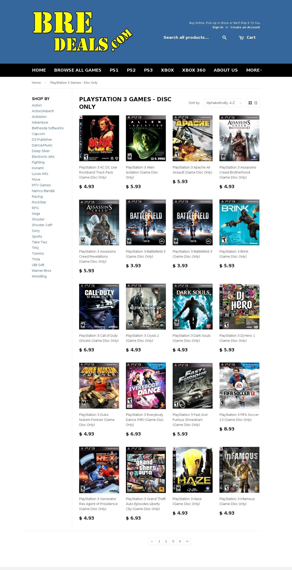 playstation3systems.com shopify website screenshot
