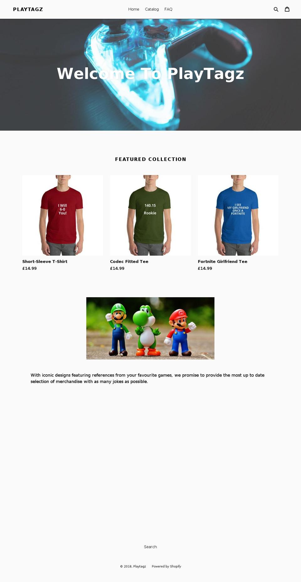 playtagz.com — Shopify storefront screenshot