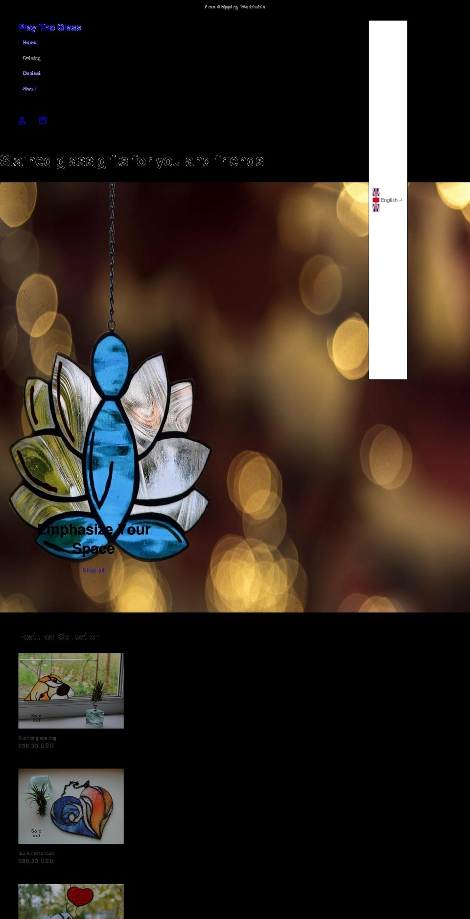playtheglass.net shopify website screenshot