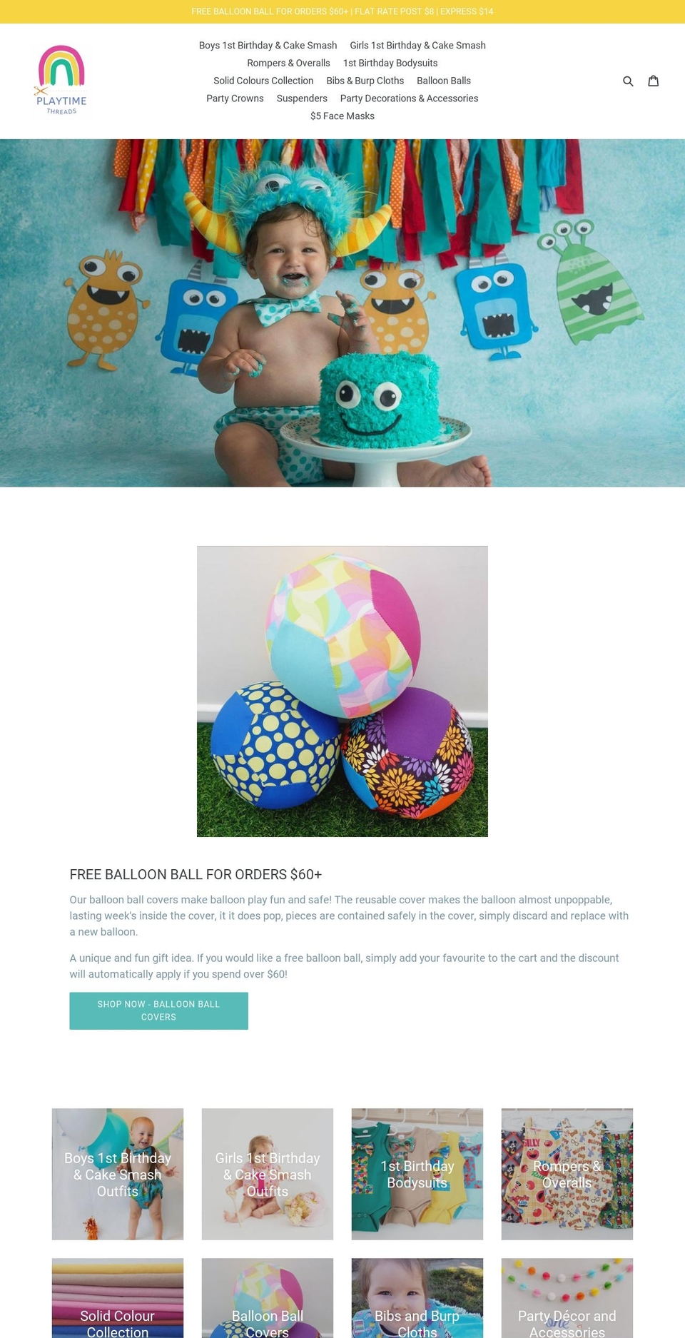 playtimethreads.com.au shopify website screenshot