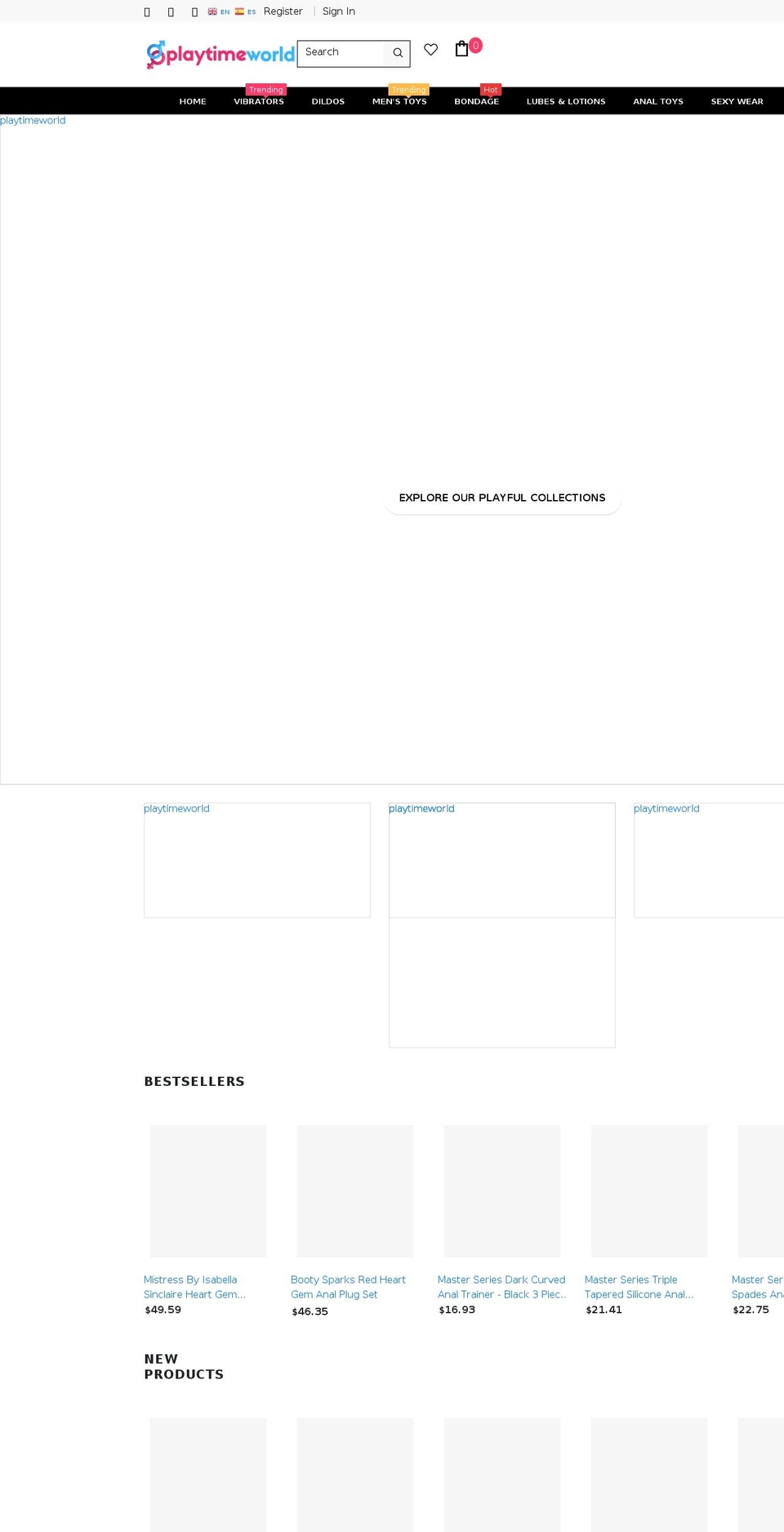 playtimeworld.com shopify website screenshot