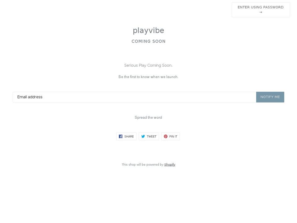 playvibe.com shopify website screenshot