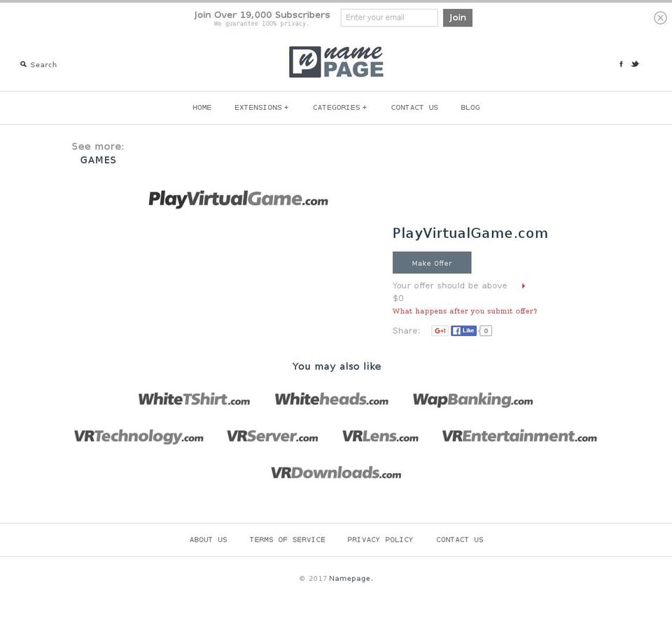 playvirtualgame.com shopify website screenshot
