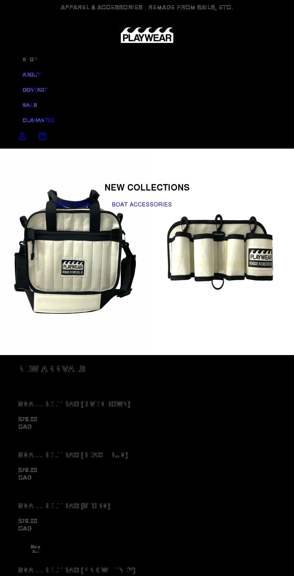 playwear.ca shopify website screenshot