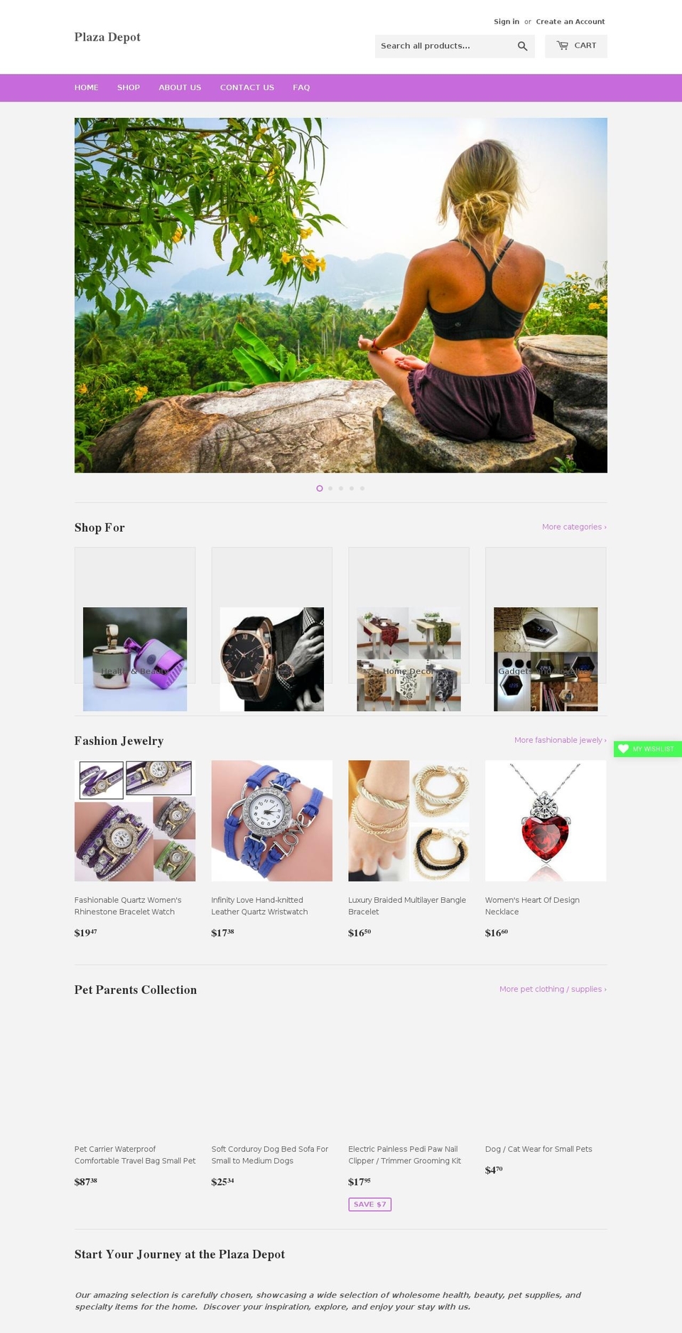 plazadepot.com — Shopify storefront screenshot