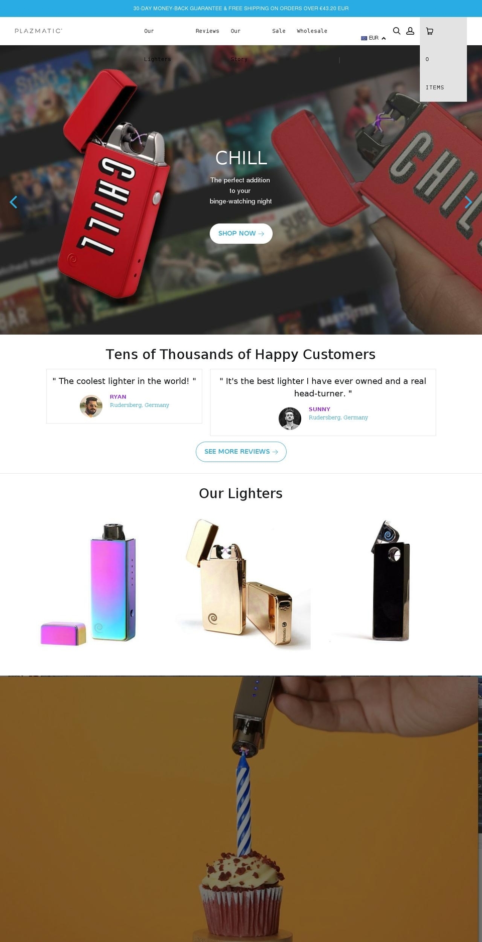 V3.18.10 (Spring 2018) Shopify theme site example plazmaticlighters.com