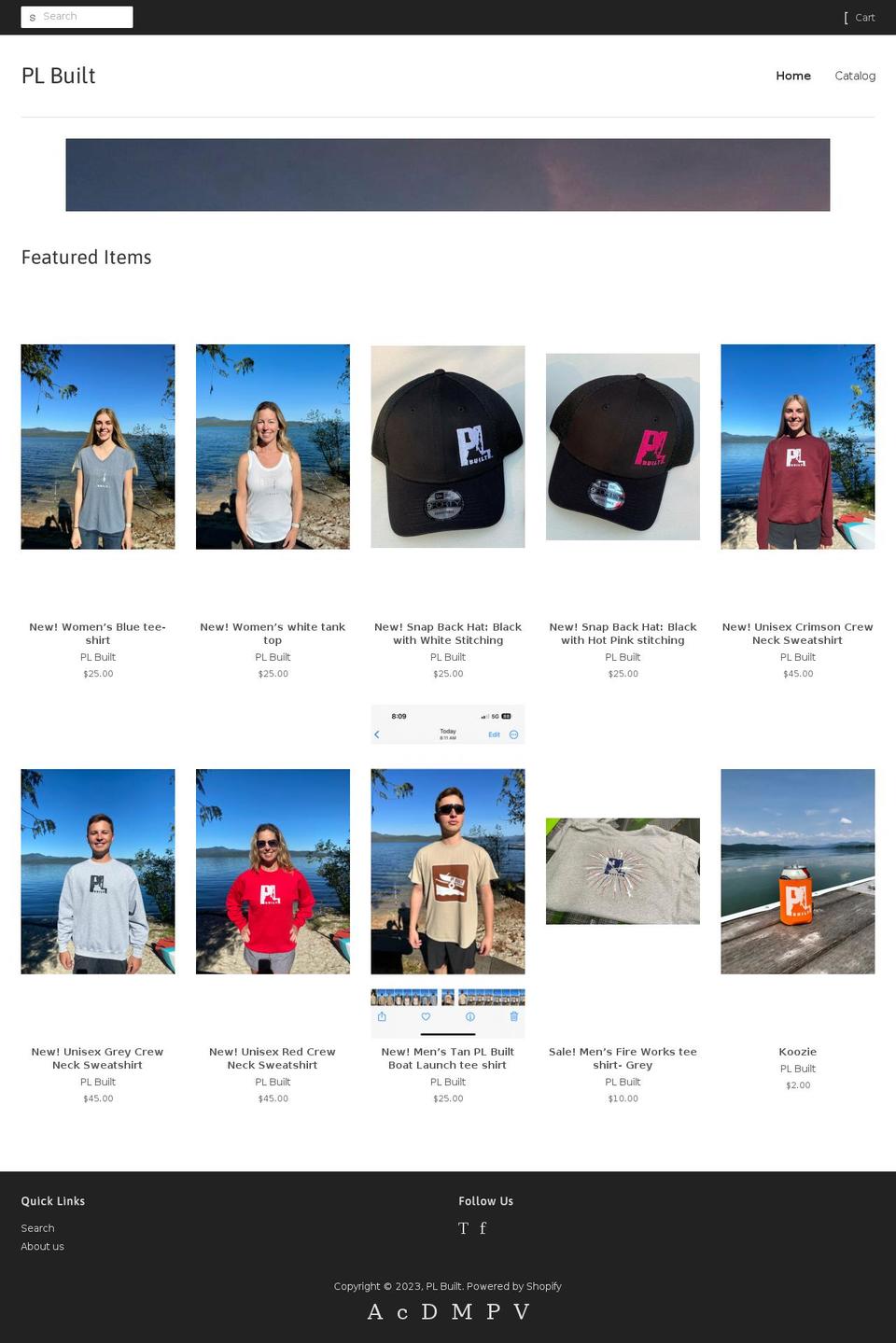 plbuilt.net shopify website screenshot