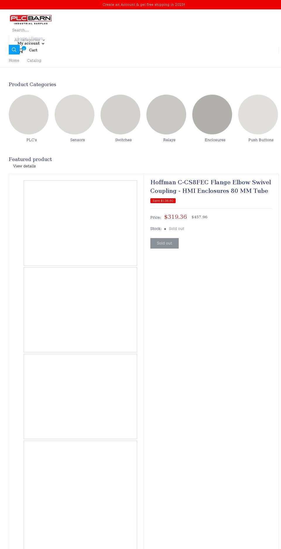 plcbarn.com shopify website screenshot