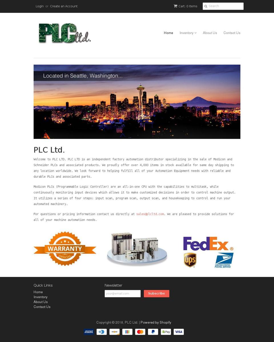 plclimited.com — Shopify storefront screenshot