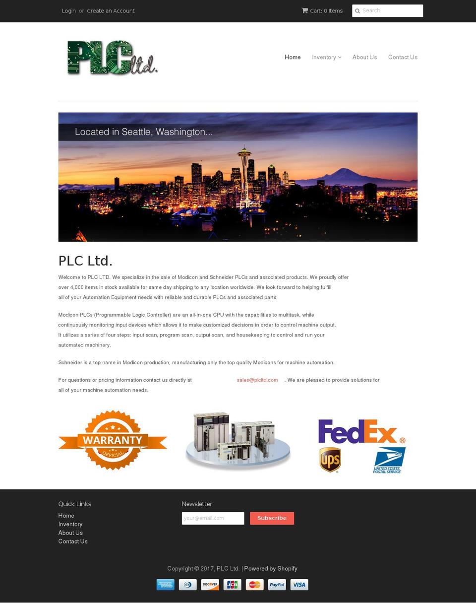 plcltd.com shopify website screenshot
