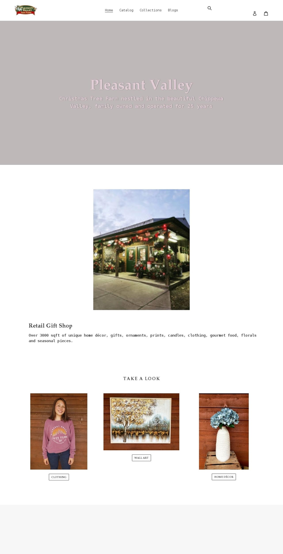 pleasant-valley-tree-farm.myshopify.com shopify website screenshot