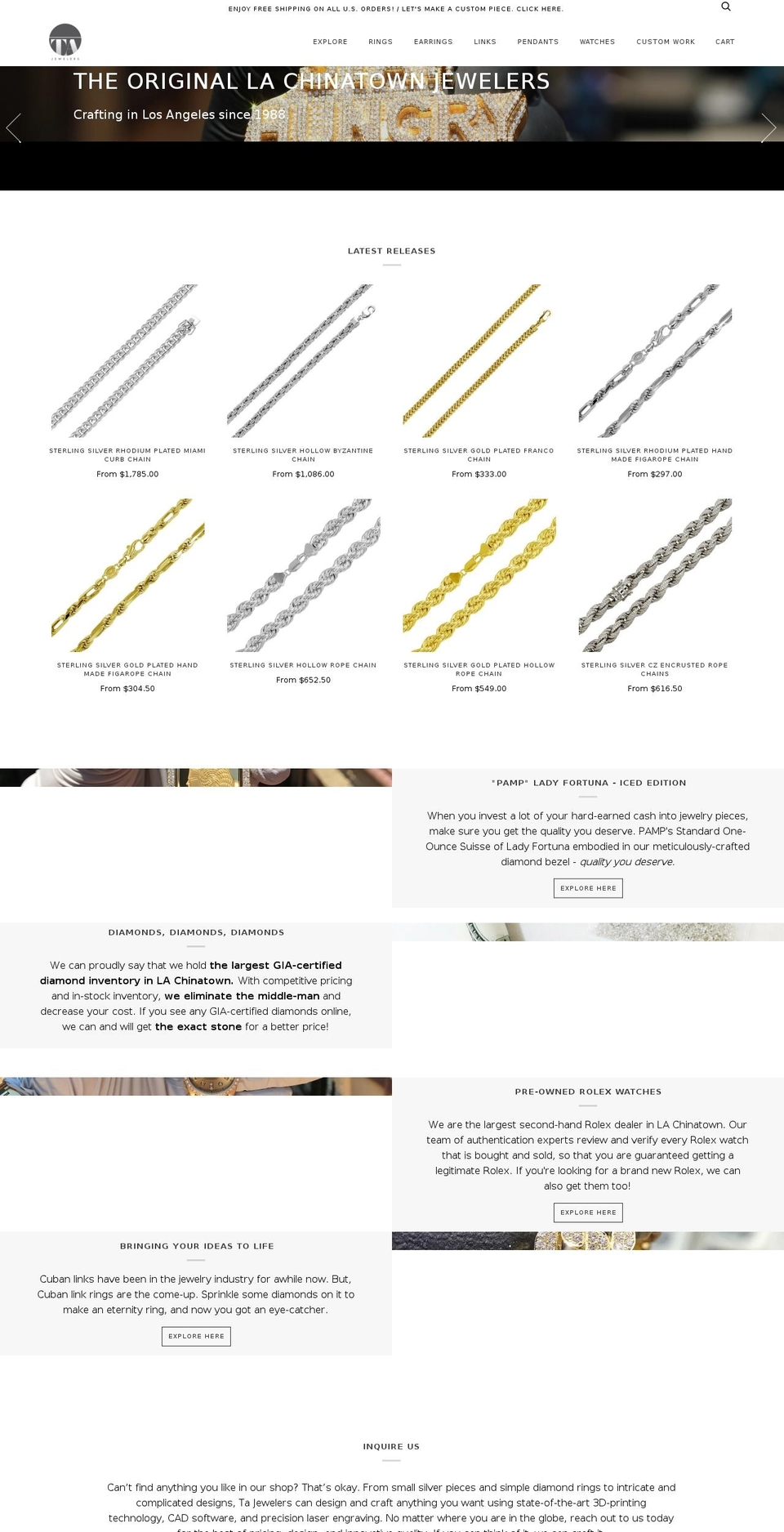 pleasantryjewelers.com — Shopify storefront screenshot