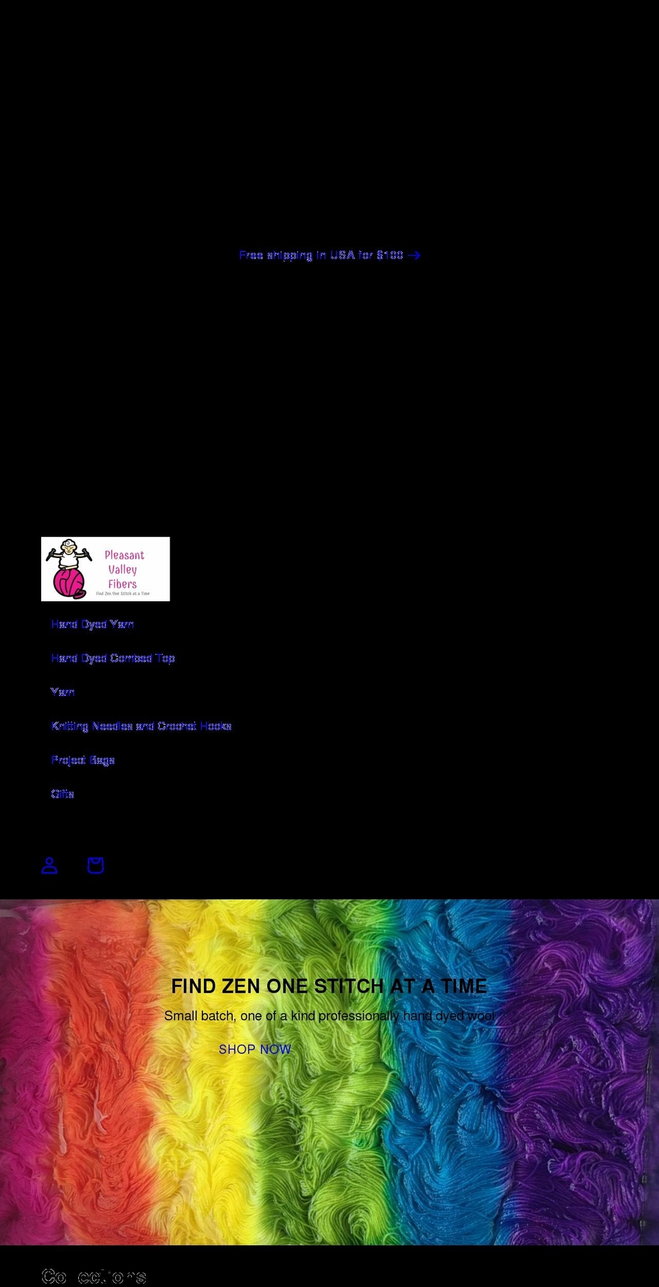 pleasantvalleyfibers.com — Shopify storefront screenshot