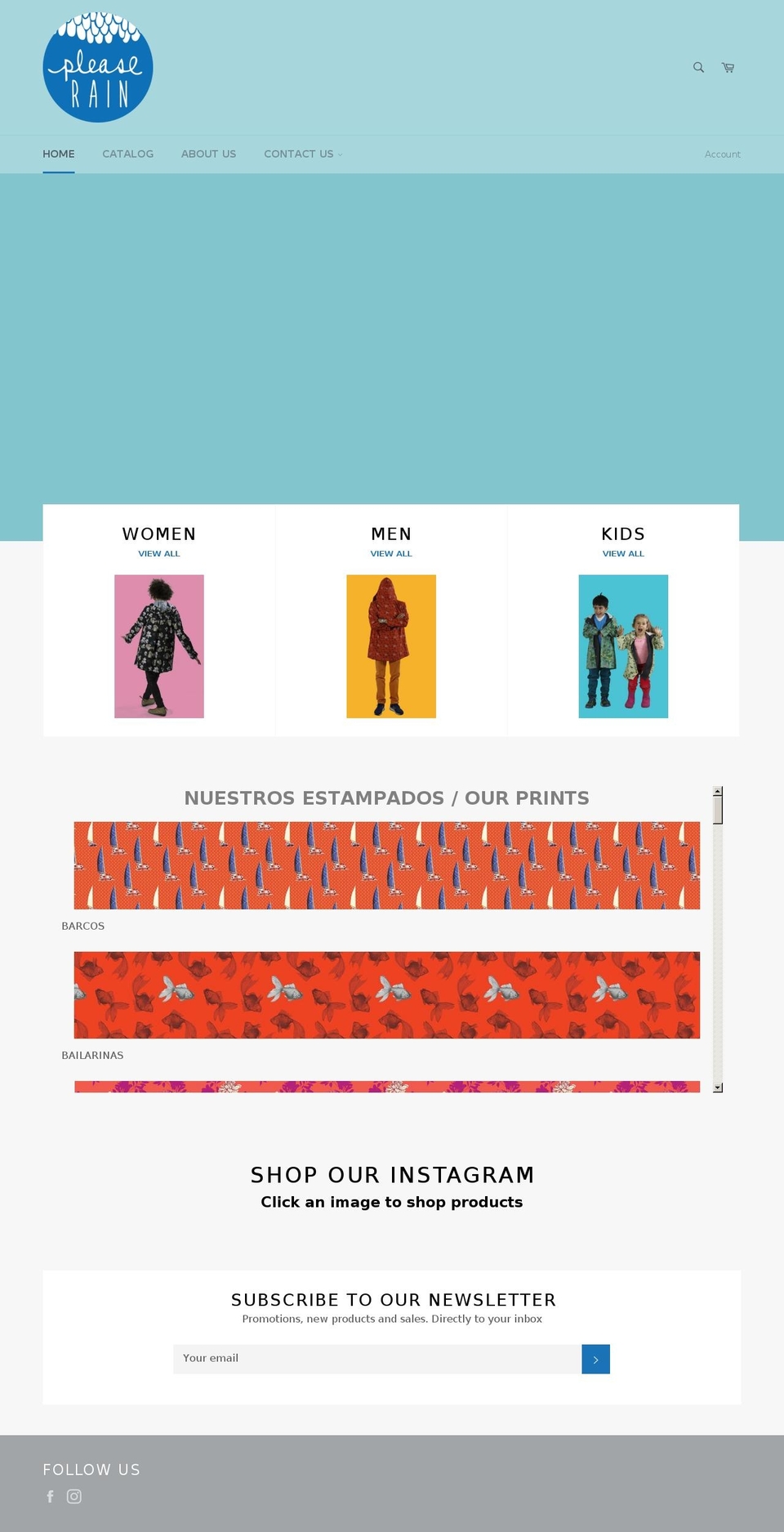 pleaserain.com — Shopify storefront screenshot