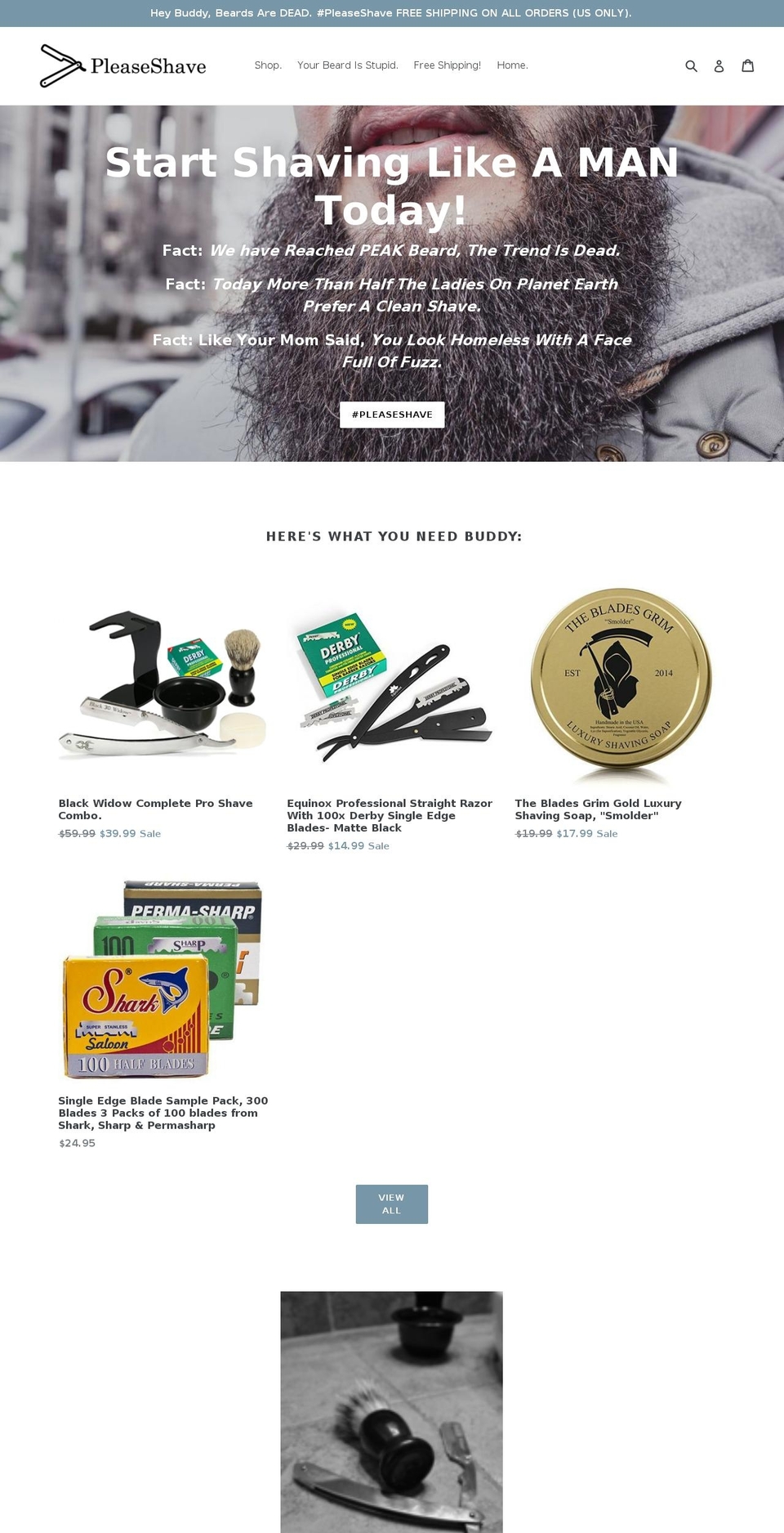 pleaseshave.com — Shopify storefront screenshot