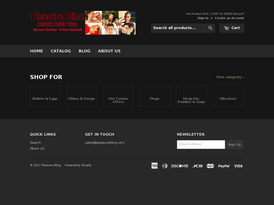 pleasurebling.com shopify website screenshot