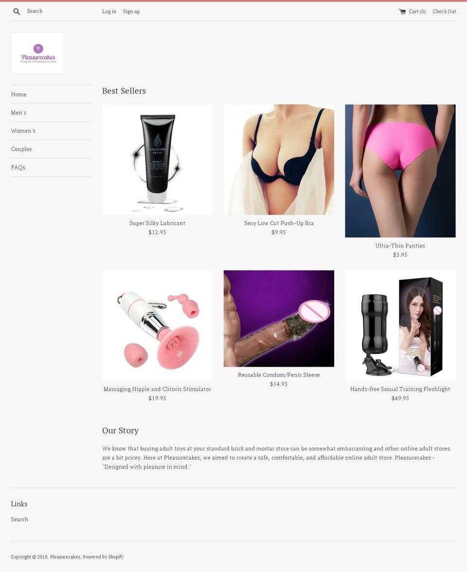 pleasurecakes.com — Shopify storefront screenshot