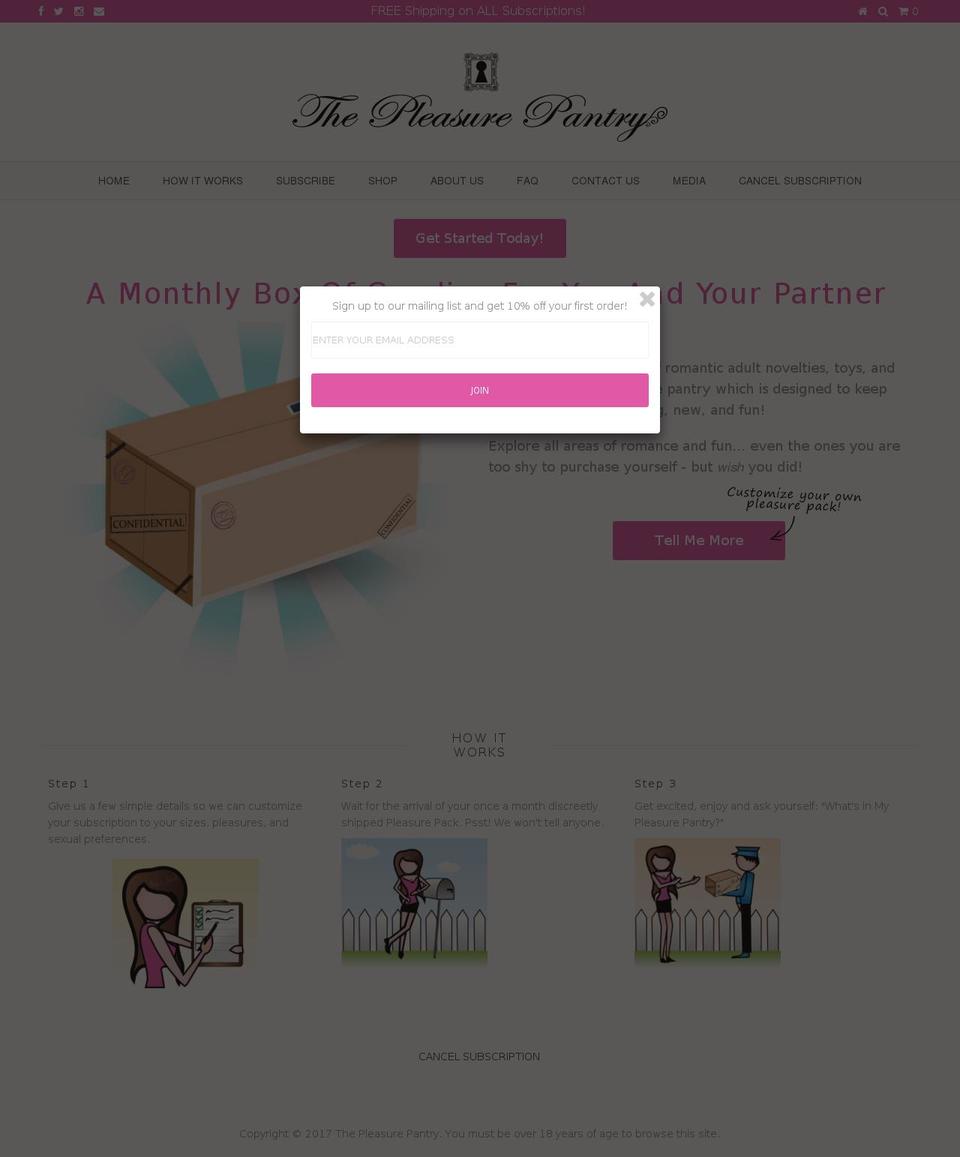 pleasurepantry.com shopify website screenshot
