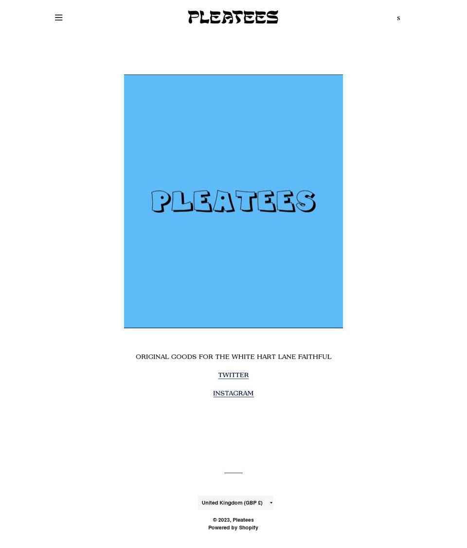 pleatees.com shopify website screenshot