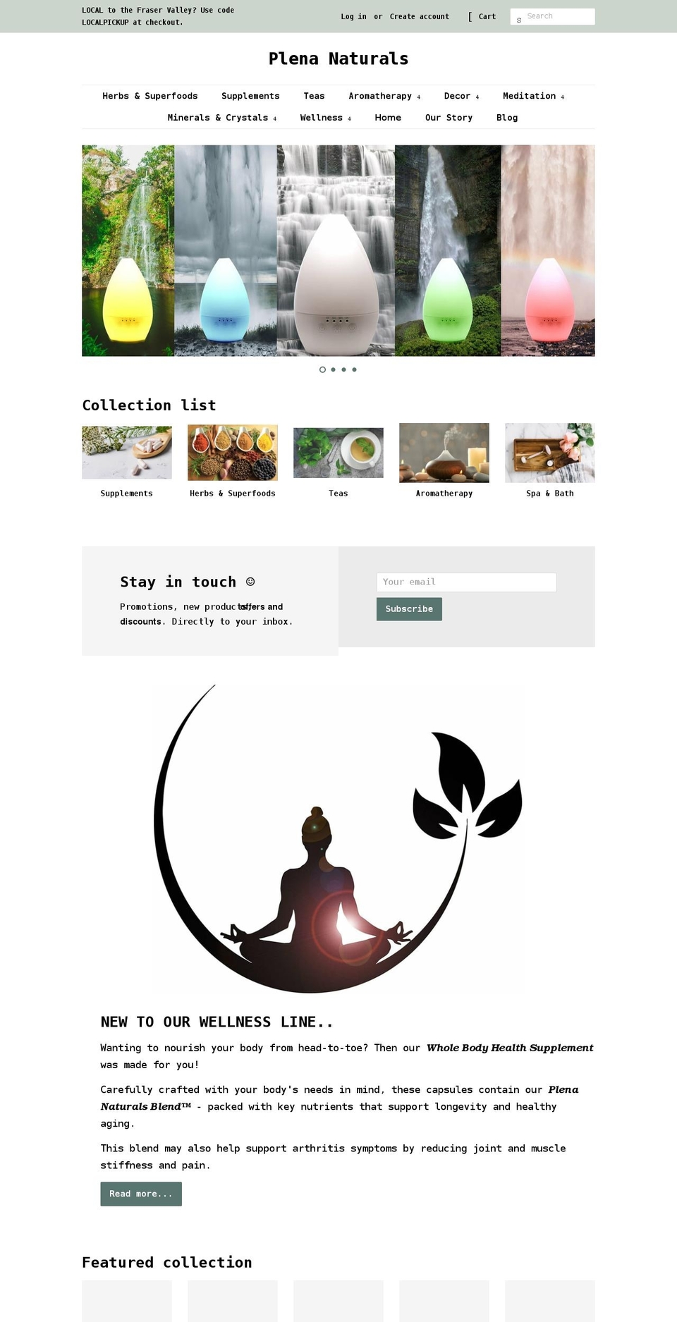 plenanaturals.com shopify website screenshot