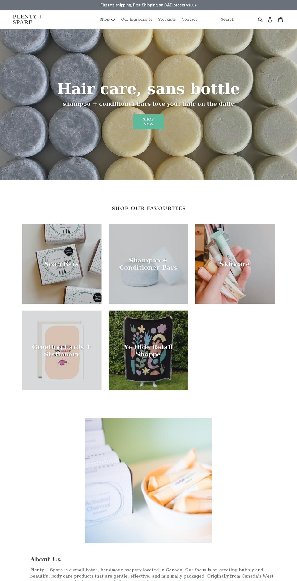 plentyandspare.ca shopify website screenshot