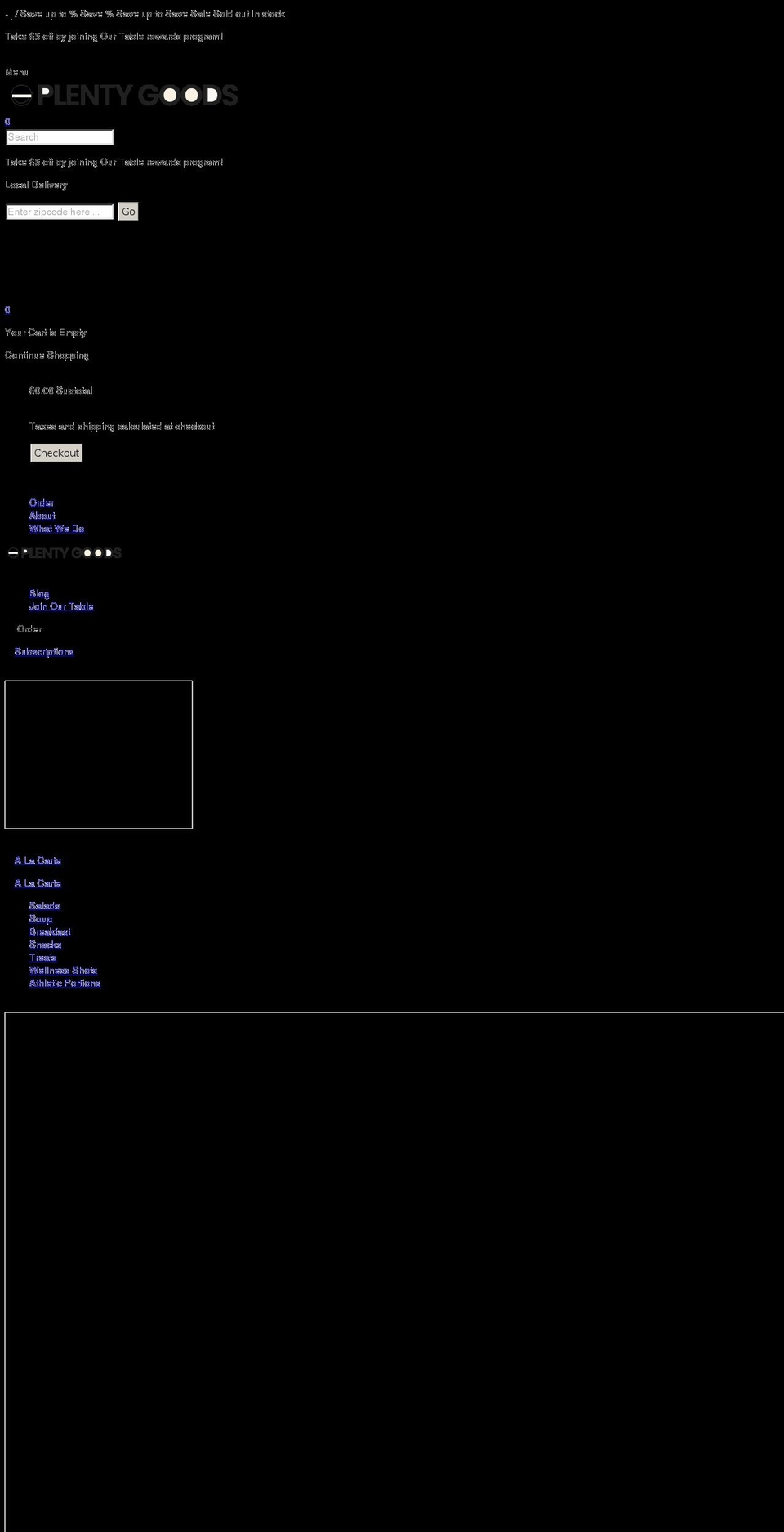 plentygoods.com shopify website screenshot