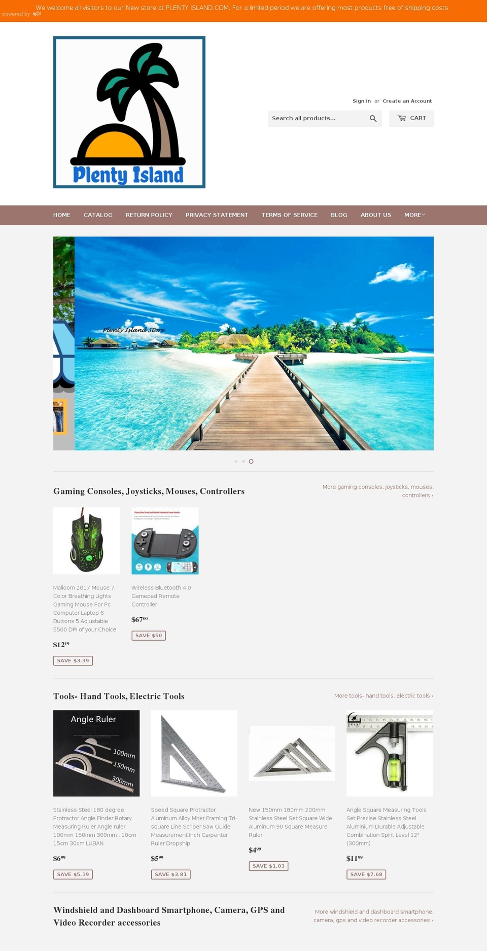 plentyisland.com — Shopify storefront screenshot
