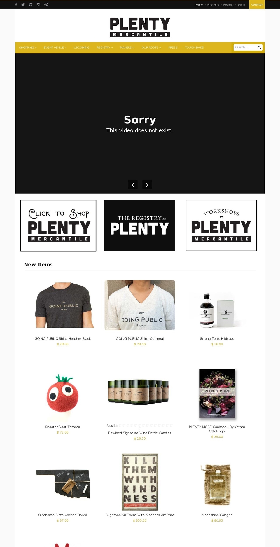 plentymercantile.co shopify website screenshot