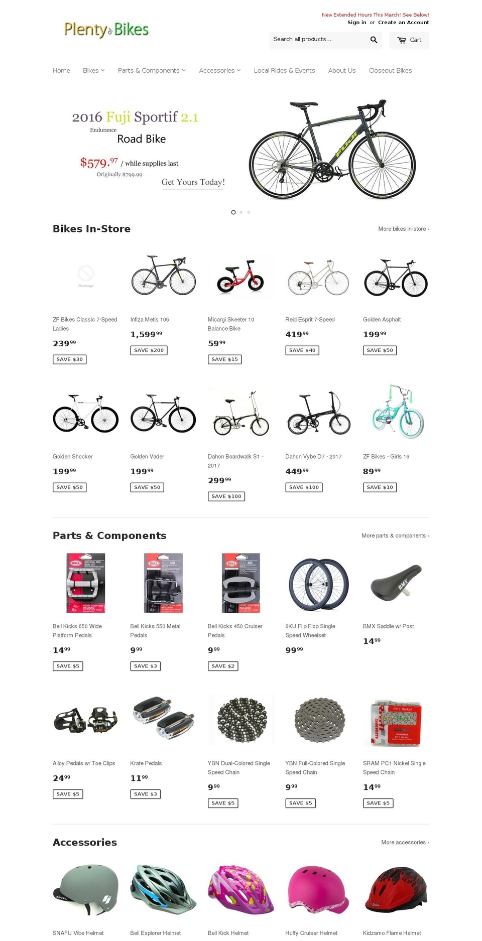 plentyofbikes.com shopify website screenshot