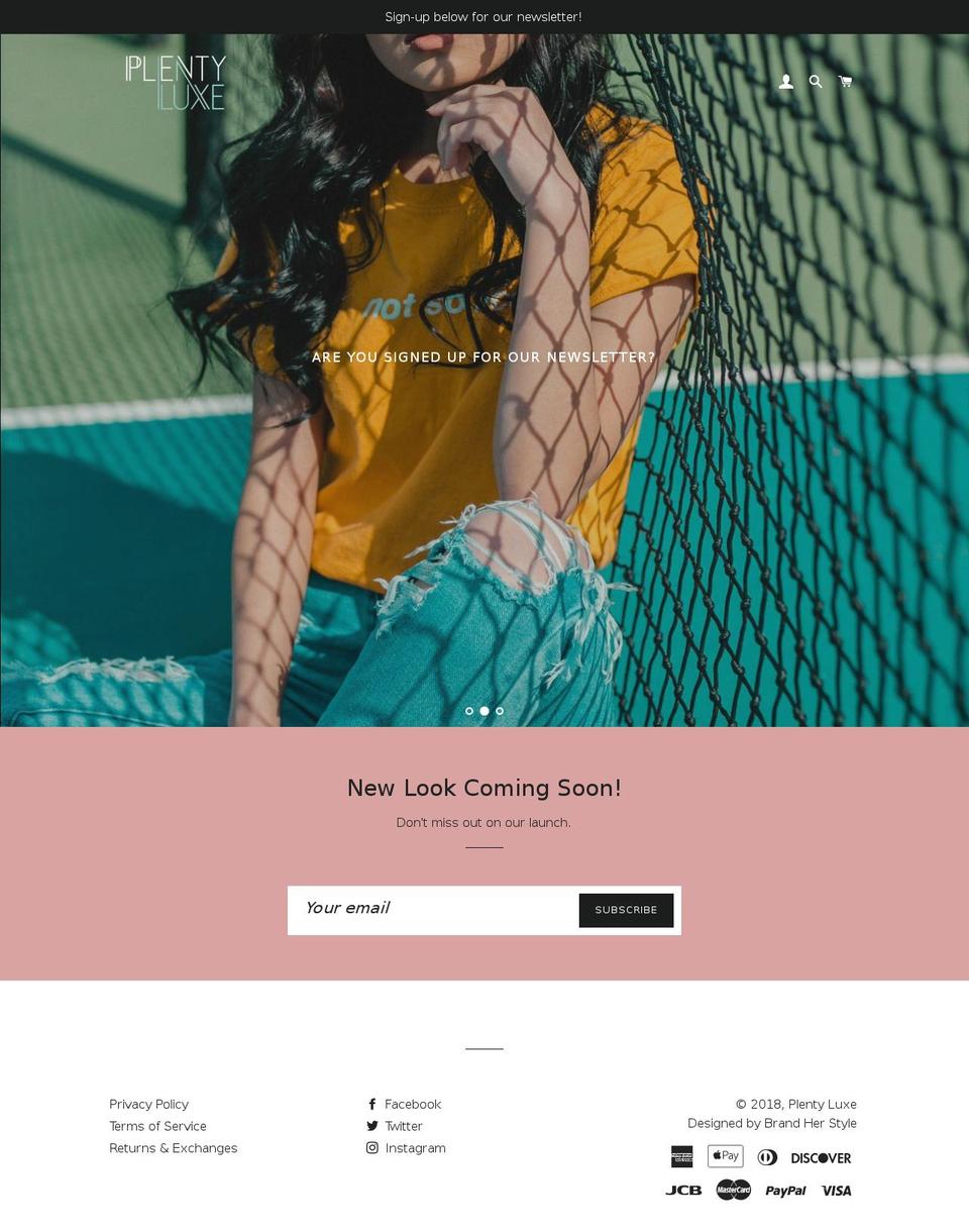 plentyofluxe.com — Shopify storefront screenshot