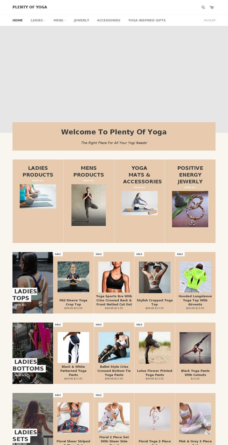 plentyofyoga.com — Shopify storefront screenshot