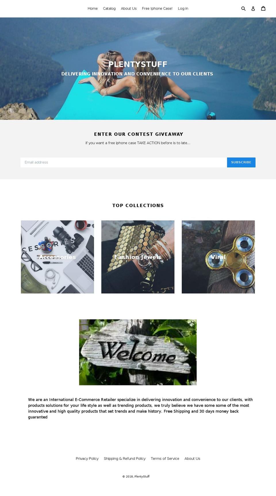 plentystuff.com — Shopify storefront screenshot