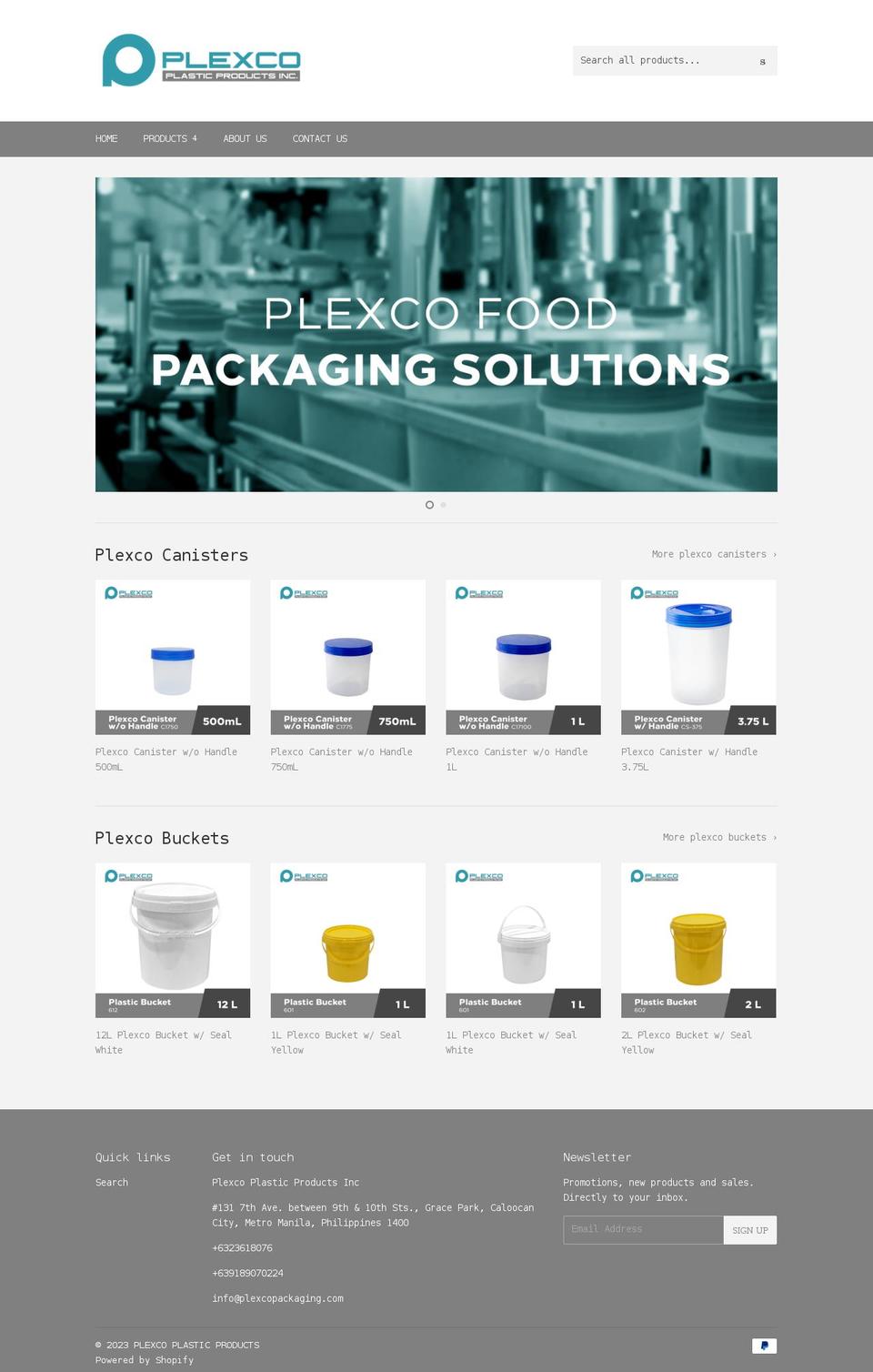 plexcopackaging.com shopify website screenshot