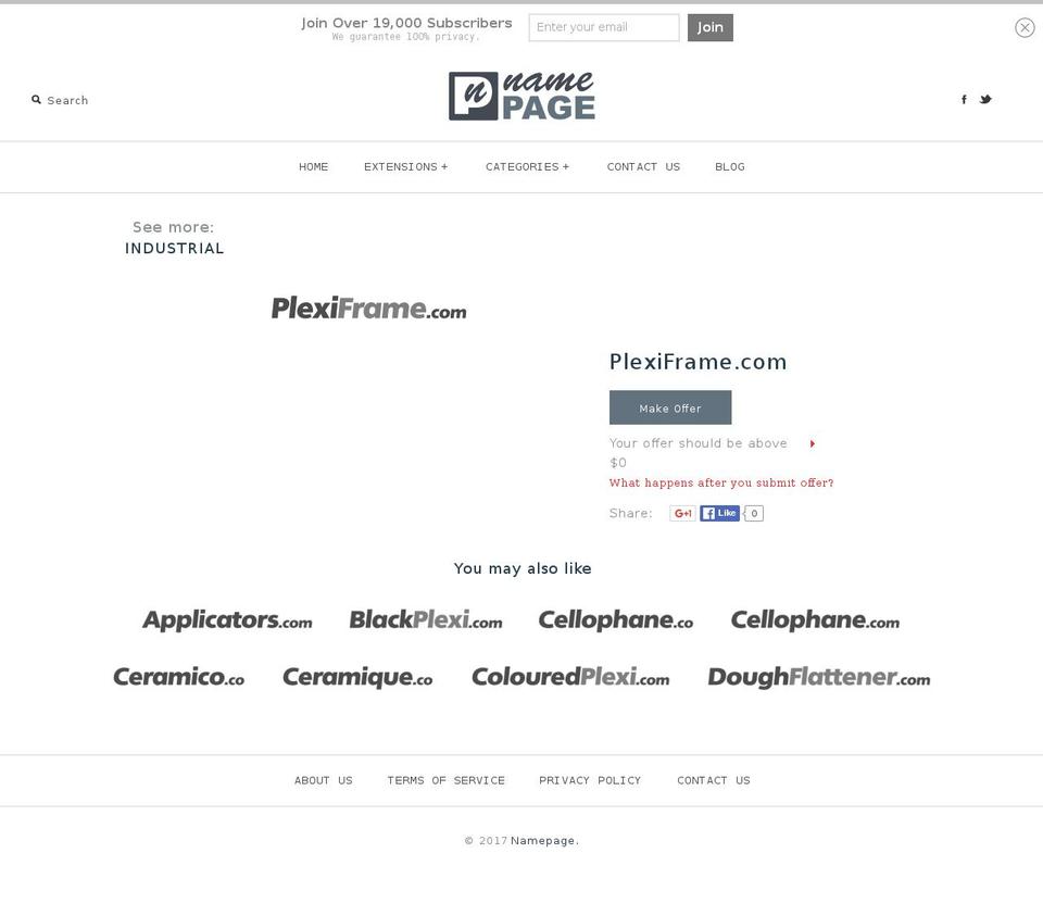 plexiframe.com shopify website screenshot