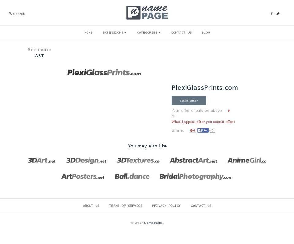 plexiglassprints.com shopify website screenshot