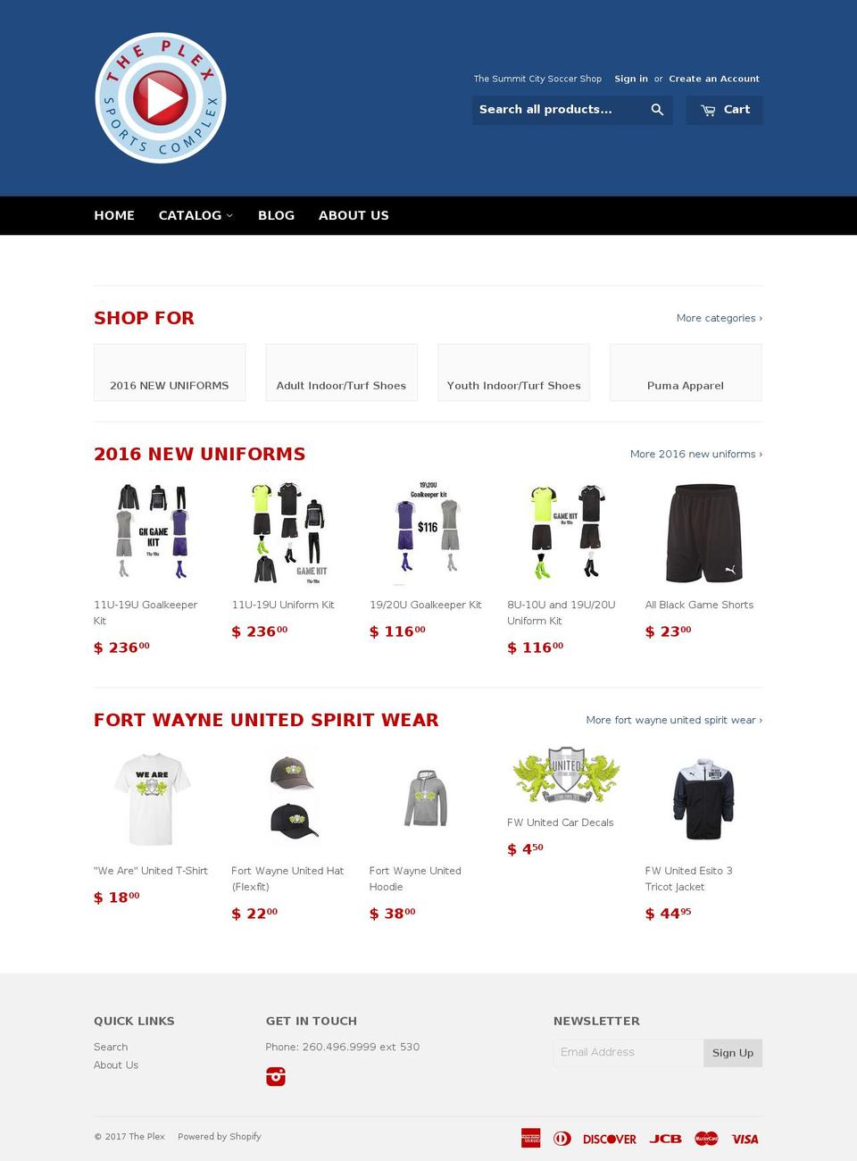 plexsoccershop.com shopify website screenshot