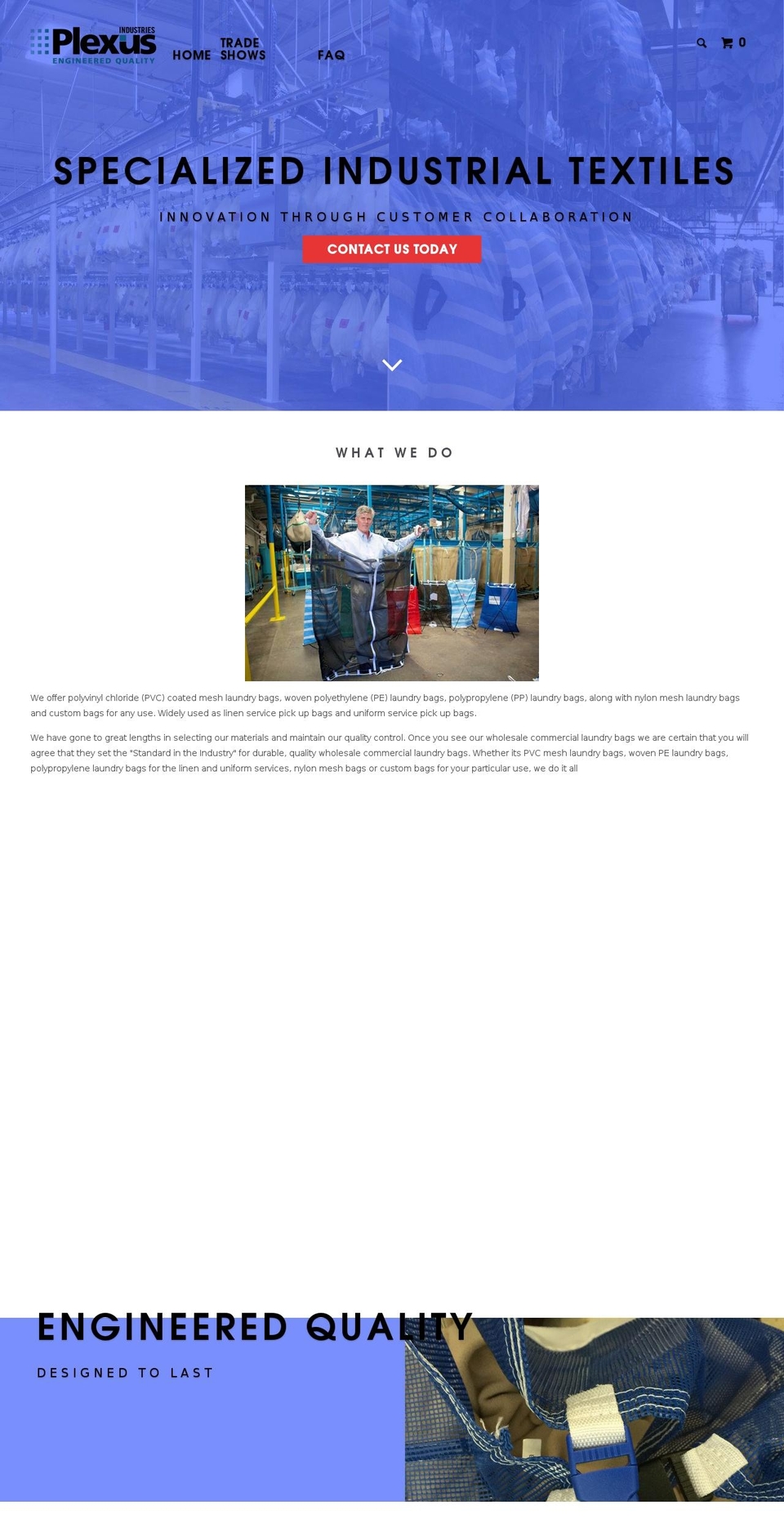 plexusind.com — Shopify storefront screenshot