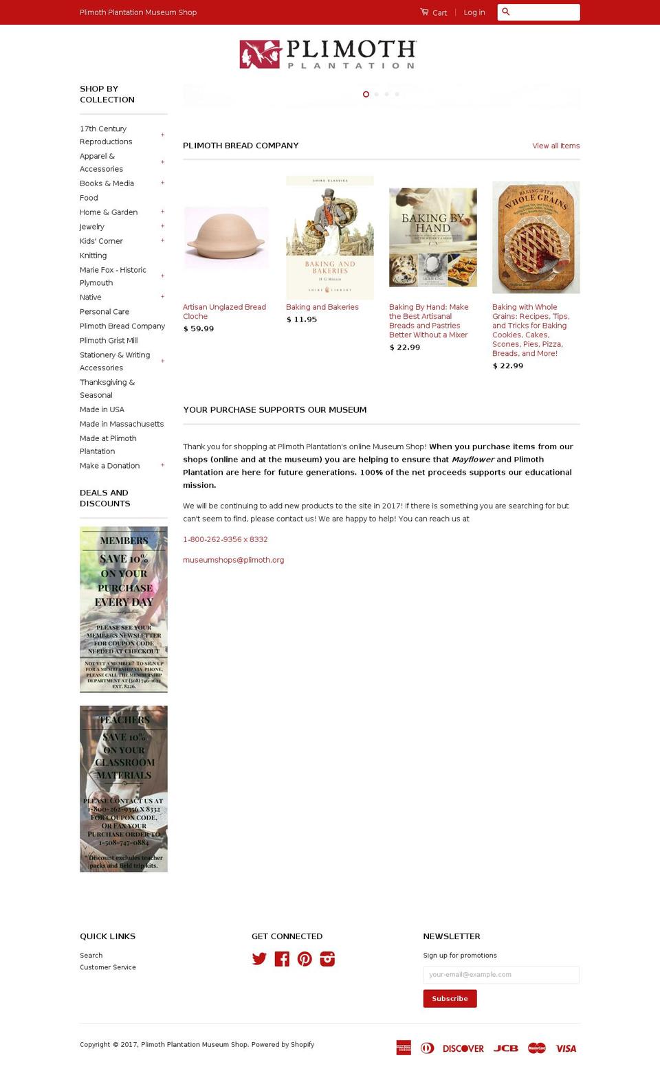 v6 Shopify theme site example plimoth.com