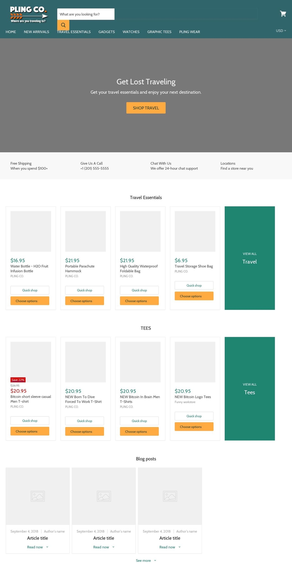 plingstore.com — Shopify storefront screenshot
