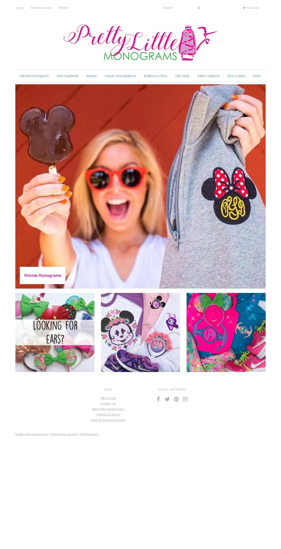plmonograms.com shopify website screenshot