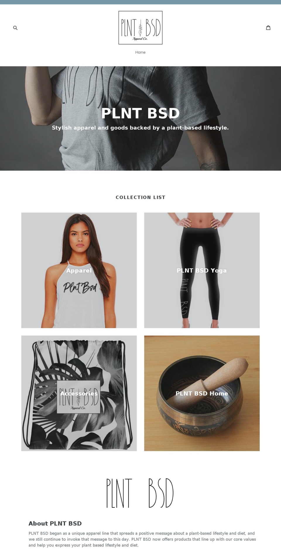 plntbsdapparel.com shopify website screenshot